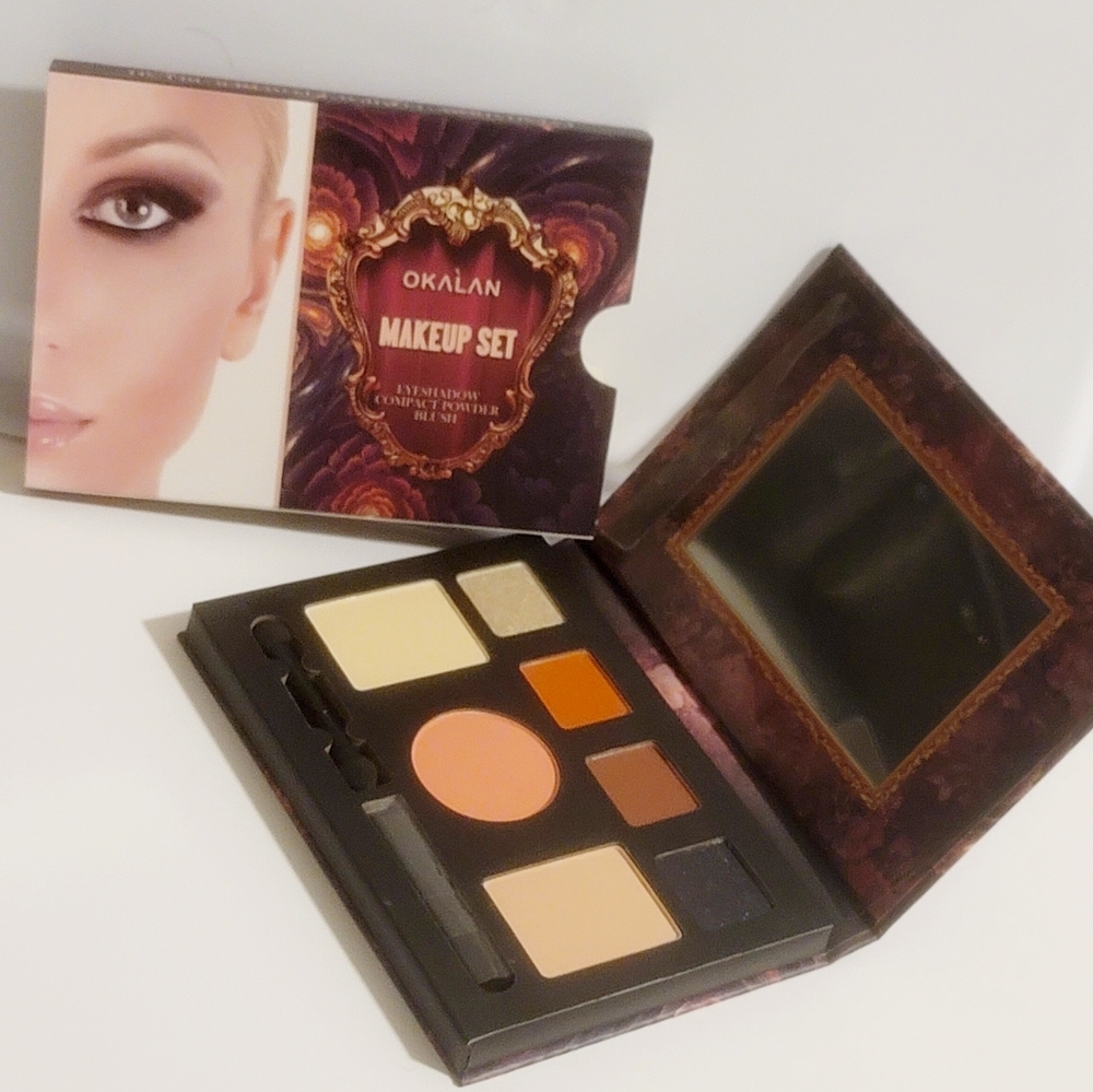 Okalan Makeup Set Eyeshadow Compact Powder Blush 7 color Highlighting Palette
